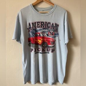 Light Blue American Pickup Graphic T-Shirt